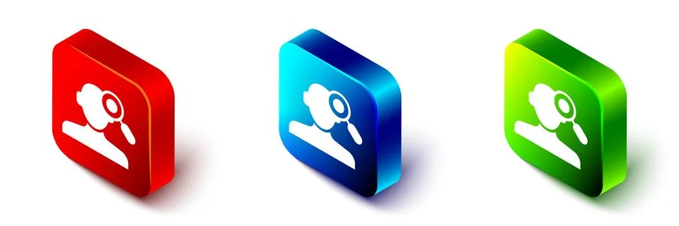 Isometric Finding a problem in psychology icon isolated on white background.. Stock Illustration