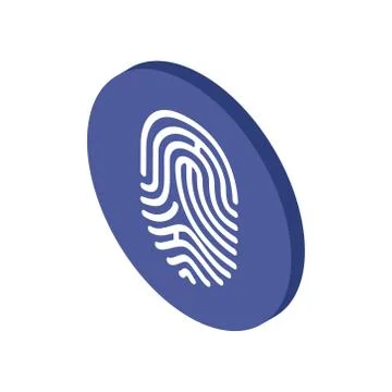 Isometric of Fingerprint Loop Icon. Vector illustration EPS 10 in trendy flat Stock Illustration