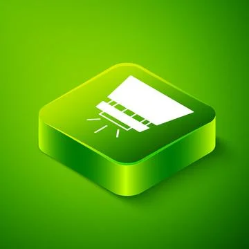 Isometric Fire sprinkler system icon isolated on green background. Sprinkler Stock Illustration
