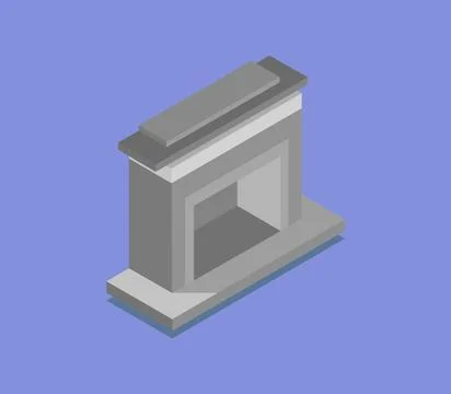 Isometric fireplace icon illustrated in vector on white background isometr... Stock Photos