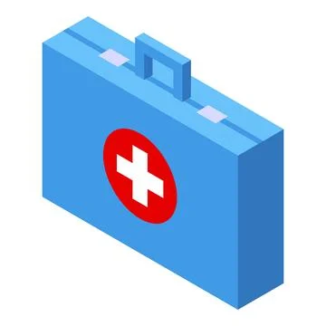 Isometric first aid kit illustration Stock Illustration