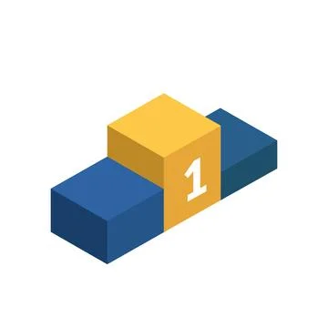 Isometric First Place Winner Podium Vector Illustration Stock Illustration