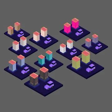 Isometric flat house vector Stock Illustration