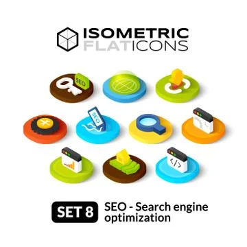 Isometric flat icons set Stock-Illustration