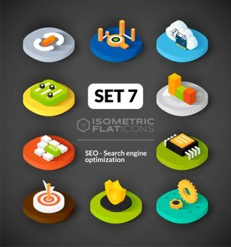 Isometric flat icons set Stock-Illustration