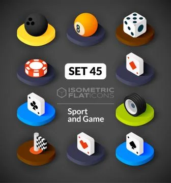 Isometric flat icons set Stock Illustration