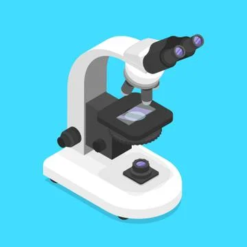 Isometric flat vector concept of a isolated microscope. Stock Illustration