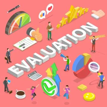 Isometric flat vector concept of services evaluation. Stock Illustration