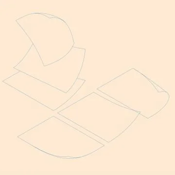 Isometric flat vector illustration of blank sheets A4 Stock-Illustration