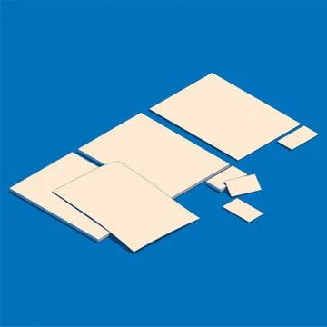 Isometric flat vector illustration of blank sheets A4 and business cards Stock-Illustration