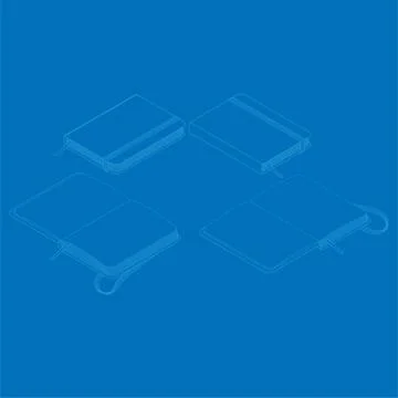 Isometric flat vector illustration of copybook notepad. Stock-Illustration