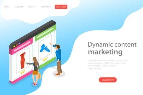 Isometric flat vector landing page template of behavioral digital marketing. Stock Illustration