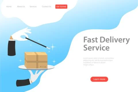 Isometric flat vector landing page template of fast delivery service. Stock Illustration