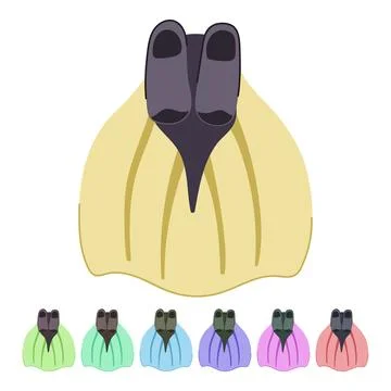 Isometric flippers vector cartoon graphic Stock Illustration