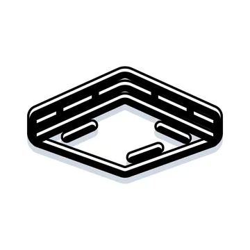Isometric floor drain grid line icon design Stock Illustration