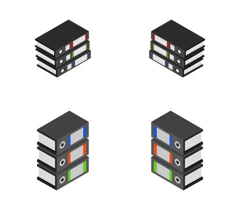 Isometric folder icon illustrated in vector on white background Stock Illustration