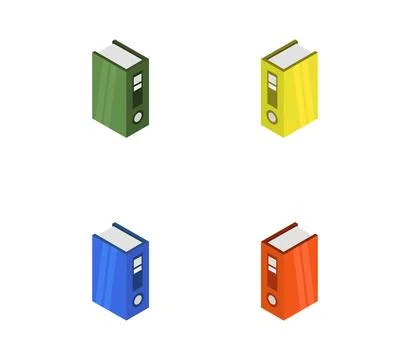 Isometric folder icon illustrated in vector on white background Stock Illustration