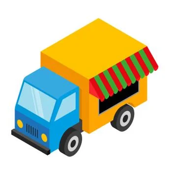 Isometric food van Stock Illustration
