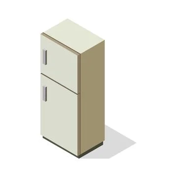 Isometric fridge illustrated on background Stock Illustration