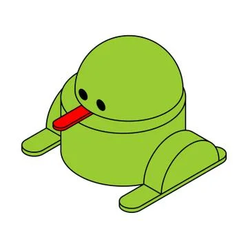 Isometric Frog isolated. Geometric toad. 3D amphibian Stock Illustration