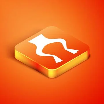 Isometric Frog legs icon isolated on orange background. Vector Stock Illustration
