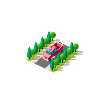 Isometric front left view pickup Stock Illustration