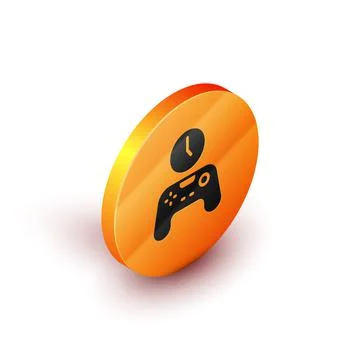 Isometric Gamepad of time icon isolated on white background. Time to play games 스톡 일러스트
