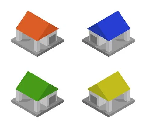 Isometric garage icon illustrated in vector on white background Stock Illustration