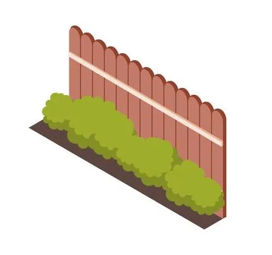 Isometric garden fence vector concept Stock-Illustration
