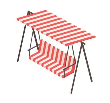 Isometric garden swings vector concept Stock Illustration