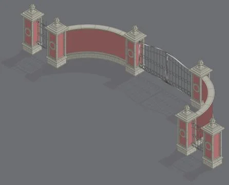 Isometric gate portal Stock Illustration