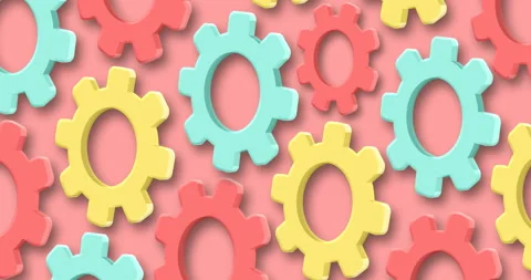 Isometric gears motion background Stock Footage 101207266