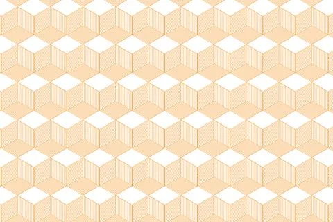 Isometric geometric pattern with lines and shape seamless  yellow vector ba.. Stock Illustration