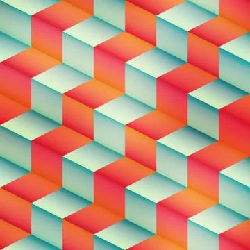 Isometric geometric seamless pattern Stock Illustration