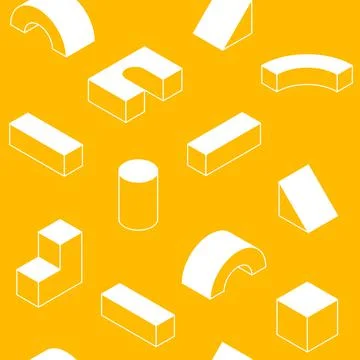 Isometric Geometric Seamless Pattern Stock Illustration