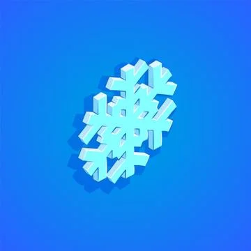 Isometric geometric snowflake illustration. Stock-Illustration