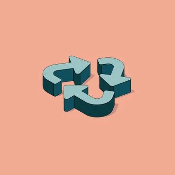 Isometric geometry of the Stop Plastic Pollution, global warming Stock Illustration