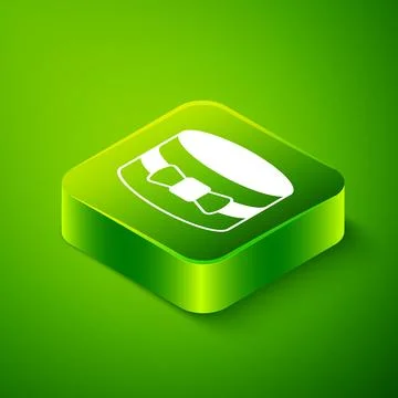 Isometric Gift box icon isolated on green background. 8 March. Internationa.. イラスト素材
