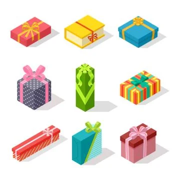 Isometric gift box vector icon isolated イラスト素材
