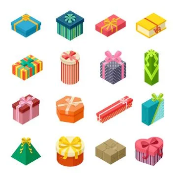 Isometric gift box vector icon isolated イラスト素材