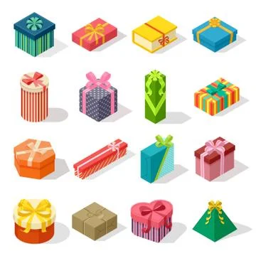 Isometric gift box vector illustration Stock Illustration