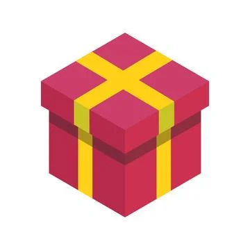 Isometric gift illustrated on background Stock Illustration