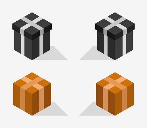 Isometric gift illustrated on a white background Stock Illustration