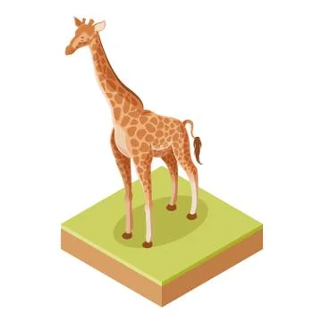 Isometric Giraffe icon Stock Illustration