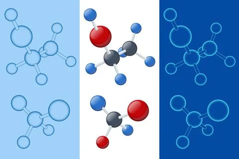 Isometric Glass Molecules Model. Molecule and Molecular Structure. Analysis Lab Stock Illustration