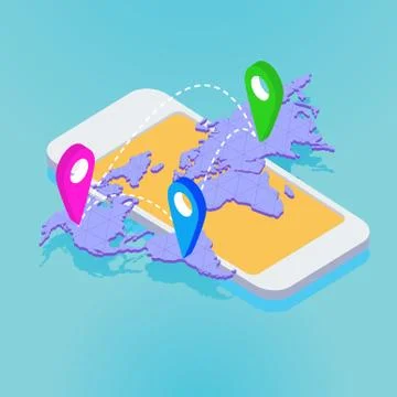 Isometric global gps Stock Illustration