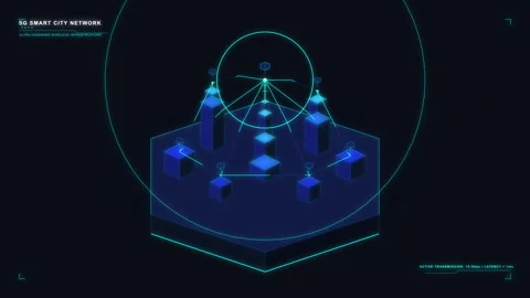 Isometric glowing cubes and connected data network nodes animation 스톡 동영상 347204759