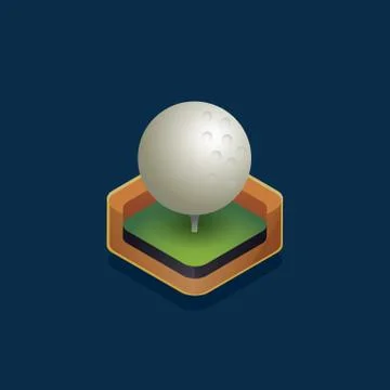 Isometric golf ball Illustrazione stock