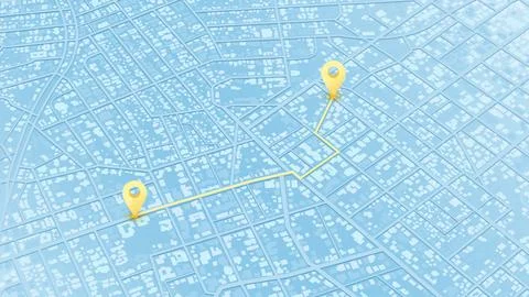 Isometric GPS navigation map with location pin for tracking. Abstract map Stock Illustration