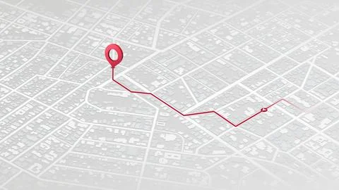 Isometric GPS navigation map with location pin for tracking. Abstract map Stock Illustration